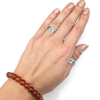 Carnelian Gemstone Bead Stretch Elastic Stone Bracelet