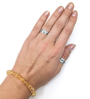 Citrine Gemstone Bead Stretch Elastic Stone Bracelet
