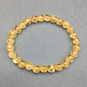 Citrine Gemstone Bead Stretch Elastic Stone Bracelet