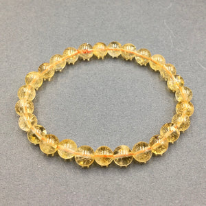 Citrine Gemstone Bead Stretch Elastic Stone Bracelet