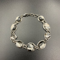 White Buffalo Sterling Silver Link Style Bracelet