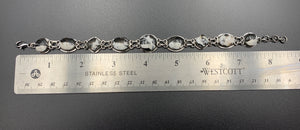 White Buffalo Sterling Silver Link Style Bracelet