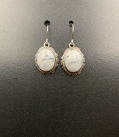 White Buffalo #1 Sterling Silver Dangle Earrings
