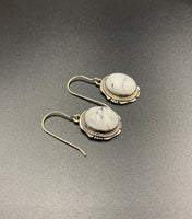 White Buffalo #1 Sterling Silver Dangle Earrings
