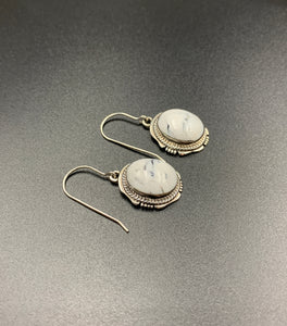 White Buffalo #1 Sterling Silver Dangle Earrings