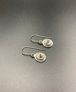 White Buffalo #5 Sterling Silver Dangle Earrings