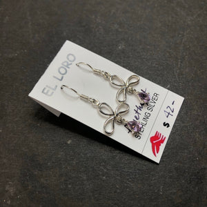 Amethyst Purple Faceted Crystal Sterling Silver Dangle Earrings