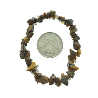 Tiger Eye Stone Chip Small Bead Stretch Elastic Stone Bracelet