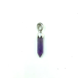 Amethyst Miniature Crystal Point Sterling Silver Pendant