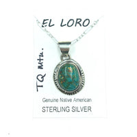 Turquoise Mountain #1 Natural Stone Sterling Silver Pendant on 18" Sterling Silver Chain
