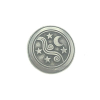 Moon and Stars Pocket Charm Lead-free Pewter Stone
