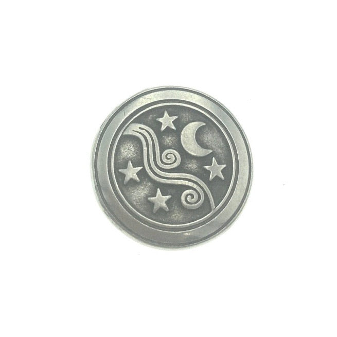 Moon and Stars Pocket Charm Lead-free Pewter Stone