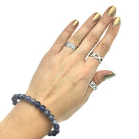 Iolite Gemstone Bead Stretch Elastic Stone Bracelet