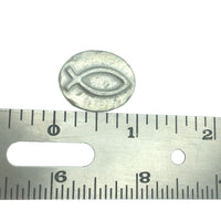 Ichthys Christian Jesus Fish Pocket Charm Lead-free Pewter Stone