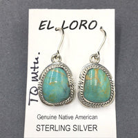 Turquoise Mountain #1 Natural Sterling Silver Dangle Earrings
