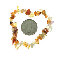 Carnelian Mixed Agate Stone Chip Small Bead Stretch Elastic Stone Bracelet
