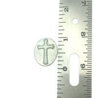 Latin Cross Pocket Charm Lead-free Pewter Stone