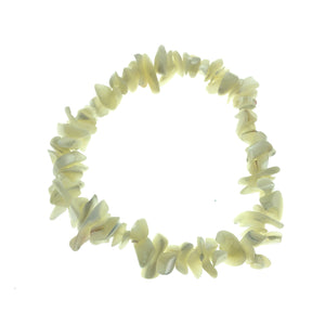 Mother of Pearl Shell Stone Chip Large Bead Stretch Elastic Stone Bracelet