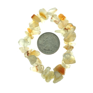 Carnelian Mixed Agate Stone Chip Large Bead Stretch Elastic Stone Bracelet