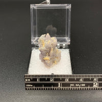 Fluorite on Quartz aft. Laumontite #3 Thumbnail Specimen (Cripple Creek, CO)
