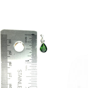 Chrome Diopside Faceted Sterling Silver Pendant