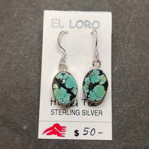 Hubei Turquoise #1 Sterling Silver Dangle Earrings