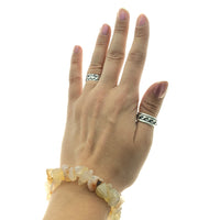 Carnelian Mixed Agate Stone Chip Large Bead Stretch Elastic Stone Bracelet
