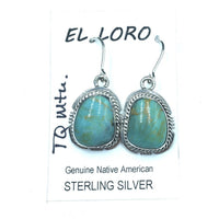 Turquoise Mountain #1 Natural Sterling Silver Dangle Earrings