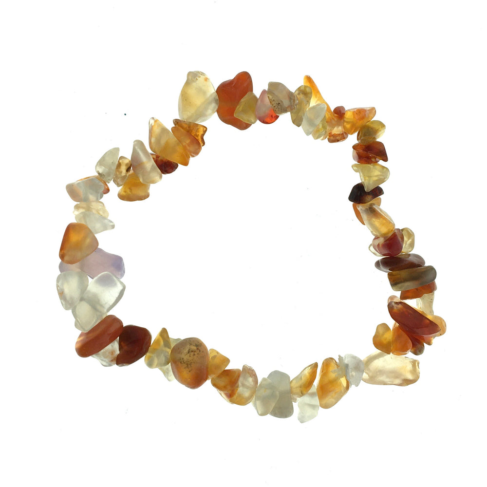Carnelian Mixed Agate Stone Chip Small Bead Stretch Elastic Stone Bracelet