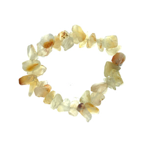 Carnelian Mixed Agate Stone Chip Large Bead Stretch Elastic Stone Bracelet