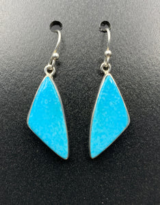 Kingman Turquoise #1 Natural Sterling Silver Dangle Earrings