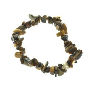 Tiger Eye Stone Chip Small Bead Stretch Elastic Stone Bracelet