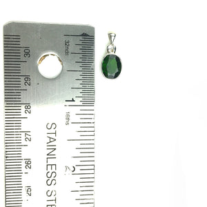 Chrome Diopside Faceted Sterling Silver Pendant
