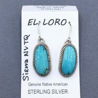 Sierra Nevada Turquoise #1 Natural Sterling Silver Dangle Earrings
