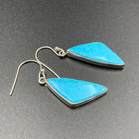 Kingman Turquoise #1 Natural Sterling Silver Dangle Earrings