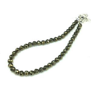 Iron Pyrite Faceted Gemstone Sterling Silver Bracelet by Josephine Grasso