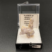 Fluorite on Quartz aft. Laumontite #1 Thumbnail Specimen (Cripple Creek, CO)
