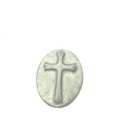 Latin Cross Pocket Charm Lead-free Pewter Stone
