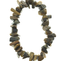 Tiger Eye Stone Chip Large Bead Stretch Elastic Stone Bracelet