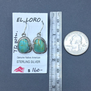 Turquoise Mountain #1 Natural Sterling Silver Dangle Earrings