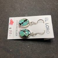 Hubei Turquoise #1 Sterling Silver Dangle Earrings