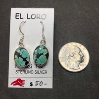 Hubei Turquoise #1 Sterling Silver Dangle Earrings
