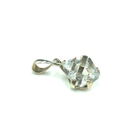 Herkimer Diamond Quartz Raw Natural Gemstone Sterling Silver Pendant
