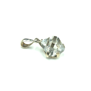 Herkimer Diamond Quartz Raw Natural Gemstone Sterling Silver Pendant