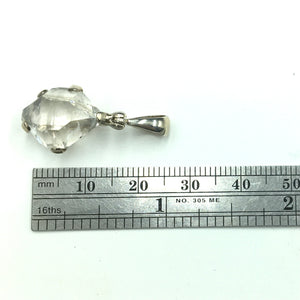 Herkimer Diamond Quartz Raw Natural Gemstone Sterling Silver Pendant