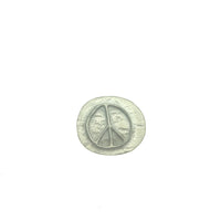 Peace Sign Pocket Charm Lead-free Pewter Stone