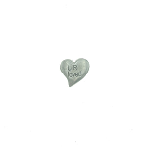Heart Pocket Charm Lead-free Pewter Stone