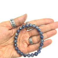 Iolite Gemstone Bead Stretch Elastic Stone Bracelet
