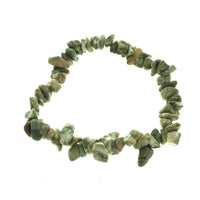 Rhyolite Rainforest Jasper Stone Chip Small Bead Stretch Elastic Stone Bracelet
