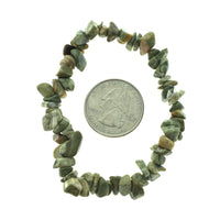 Rhyolite Rainforest Jasper Stone Chip Small Bead Stretch Elastic Stone Bracelet